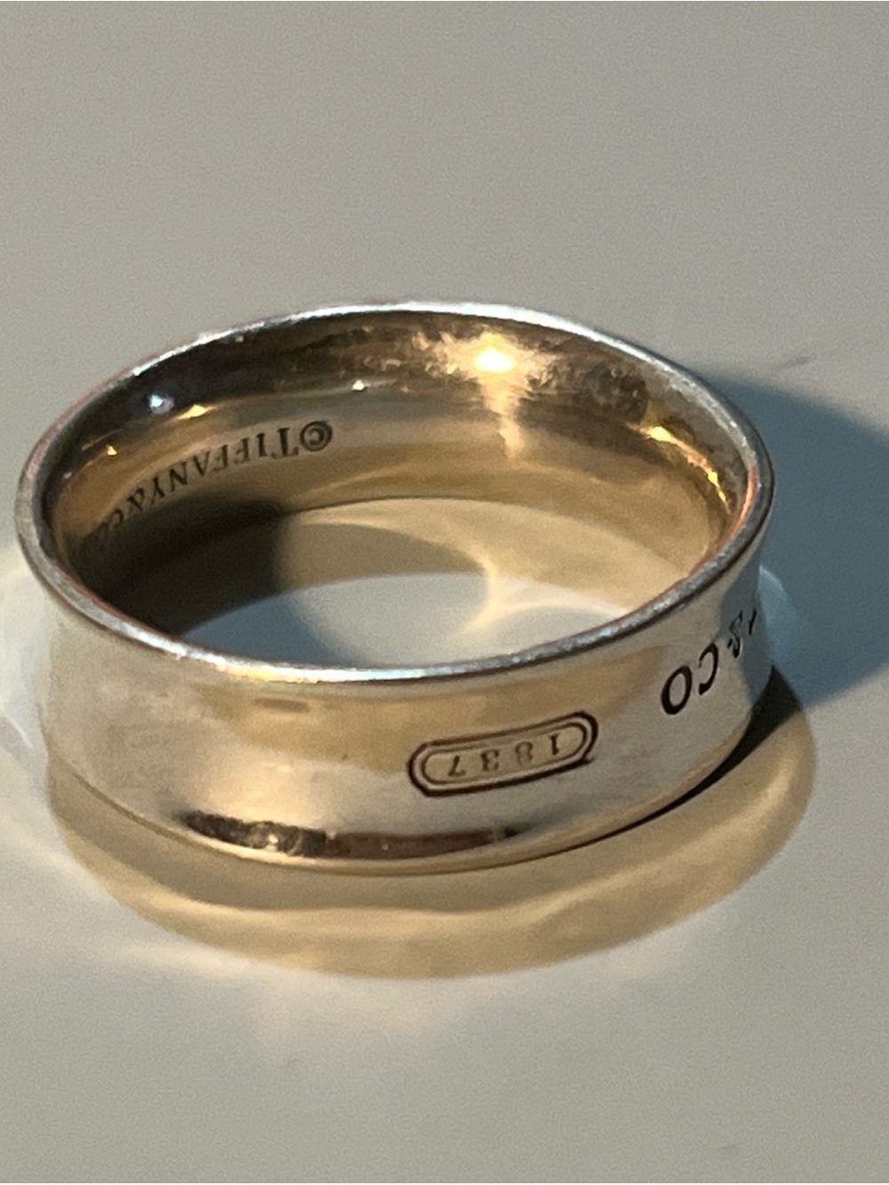 Authentic Tiffany & Co. 1837 Iconic 925 Sterling Silver Band Ring in US Sz 7 - Picture 5 of 9